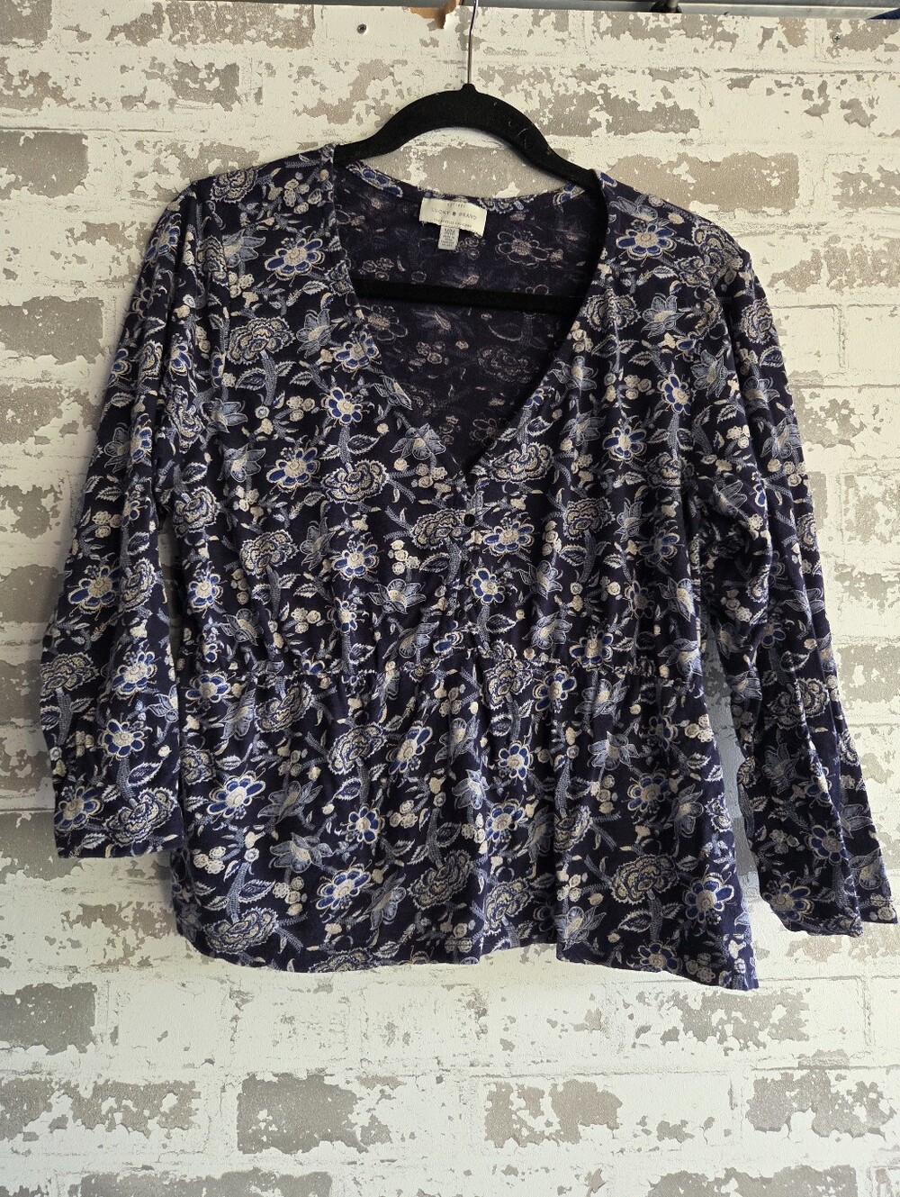 Lucky Brand Bohemian Floral Peplum Blouse